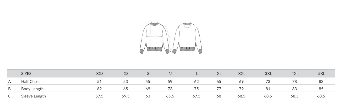 Hooked Fishing Wear Sweatshirt Tabelle