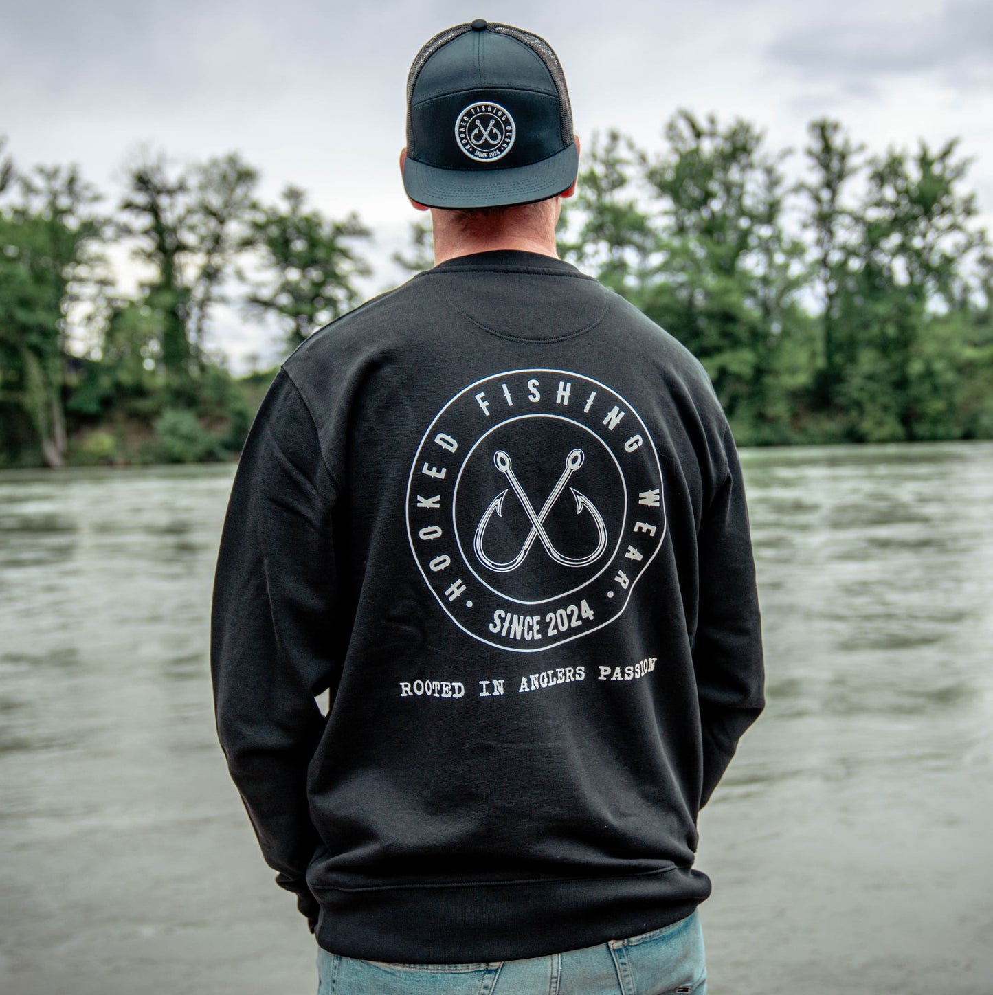 Hooked Fishing Wear Sweatshirt Back