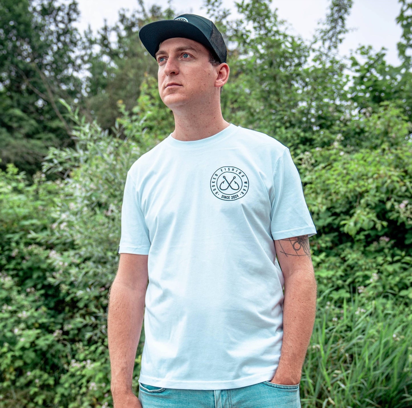 Hooked Fishing Wear Shirt white back