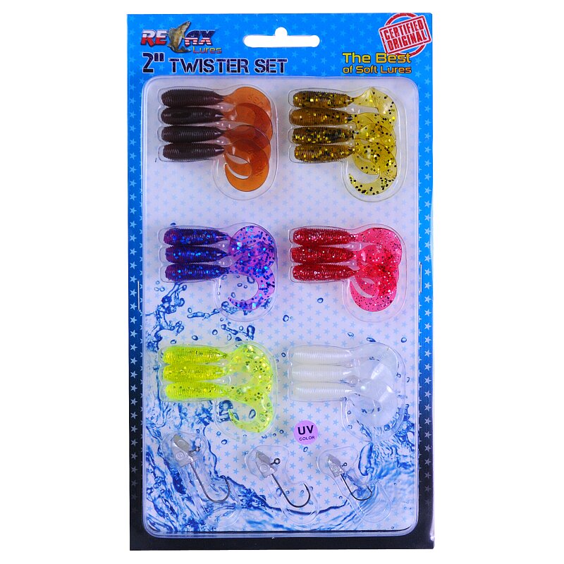 Relax Gummifische Sortiment Twister Set + Jigköpfe
