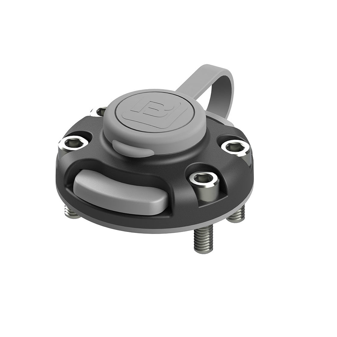 Grundplatte mit Befestigungselementen (61x61x35 mm, schwarz)