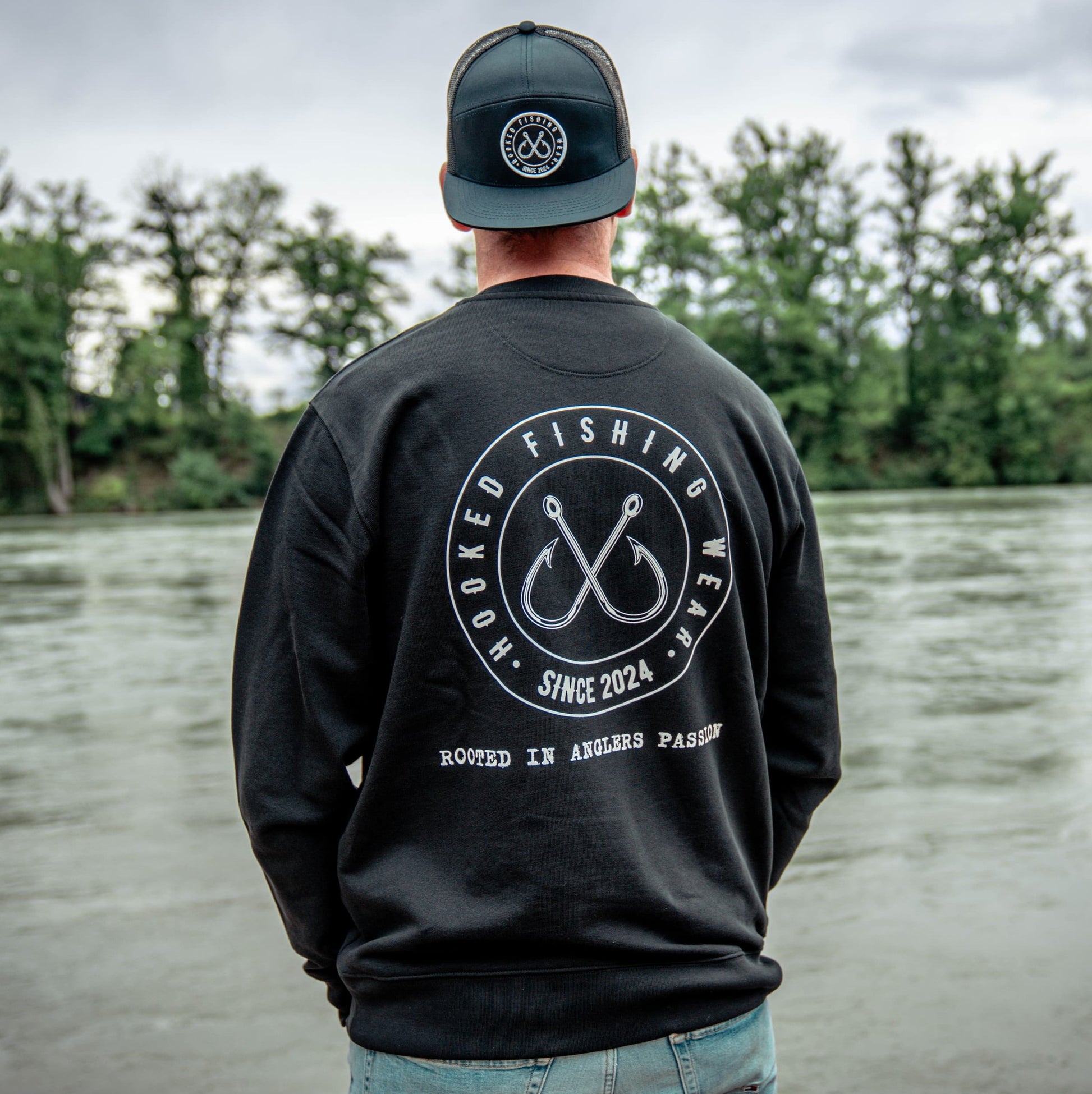 Hooked Fishing Wear Sweatshirt Back