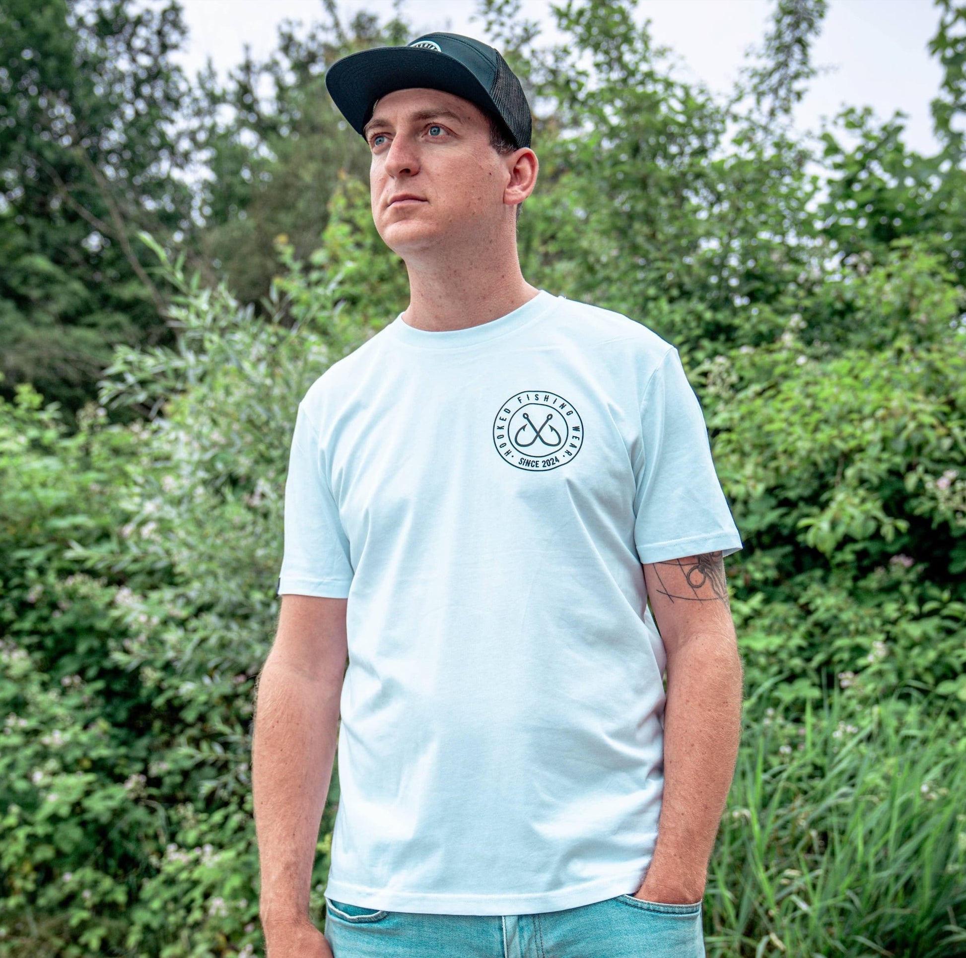 Hooked Fishing Wear Shirt white back