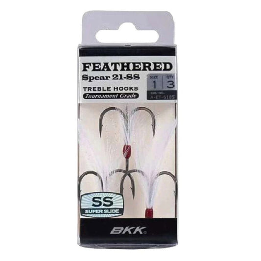BKK Feathered Spear-21 SS Treble Hook - White