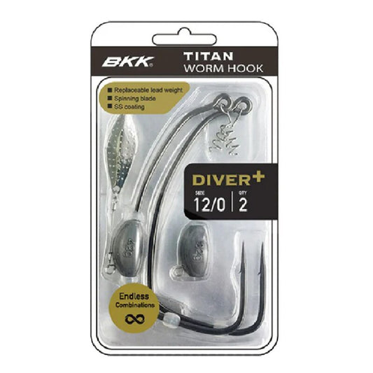 BKK Titan Diver+ Offset Haken mit Spinnerblatt 2 Stück