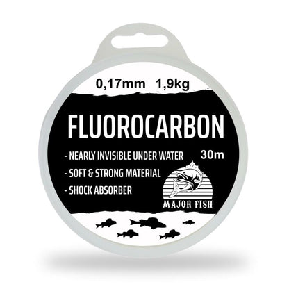 Major Fish 100 % Fluorocarbon Vorfachschnur 30 Meter