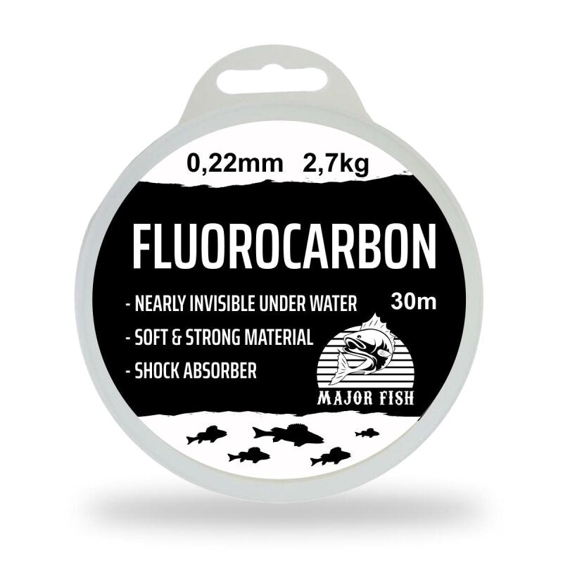 Major Fish 100 % Fluorocarbon Vorfachschnur 30 Meter
