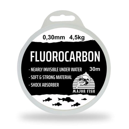 Major Fish 100 % Fluorocarbon Vorfachschnur 30 Meter