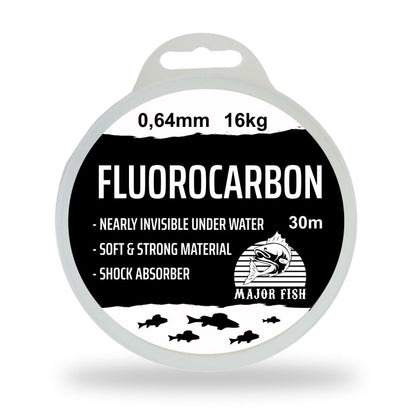 Major Fish 100 % Fluorocarbon Vorfachschnur 30 Meter