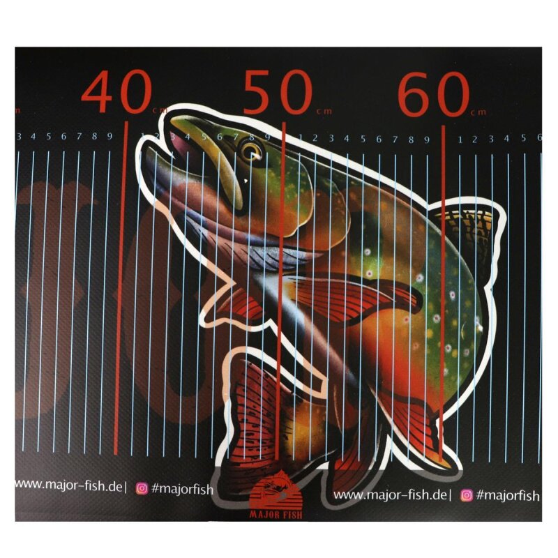 Major Fish Trout Massband Forellen Ruler 105x30cm Scale mit Anschlag