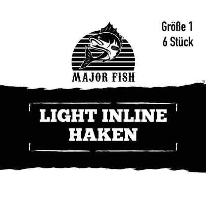 Major Fish Light Inline Haken 6 Stk. Einzelhaken