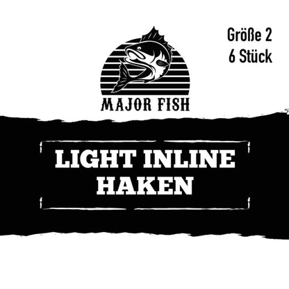 Major Fish Light Inline Haken 6 Stk. Einzelhaken