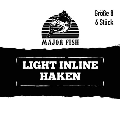 Major Fish Light Inline Haken 6 Stk. Einzelhaken