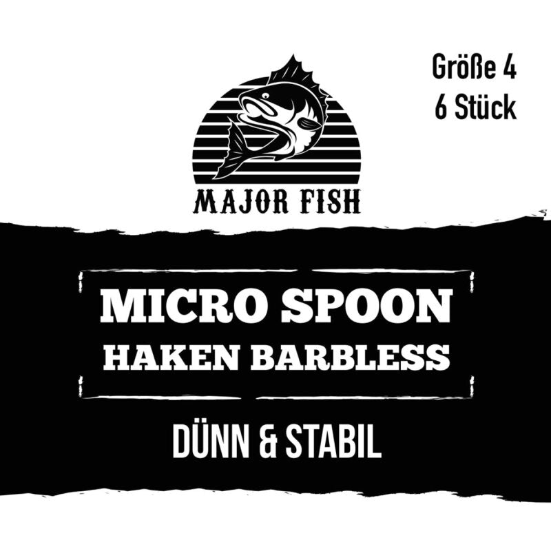 Major Fish Micro Spoon Haken Barbeless 6 Stück