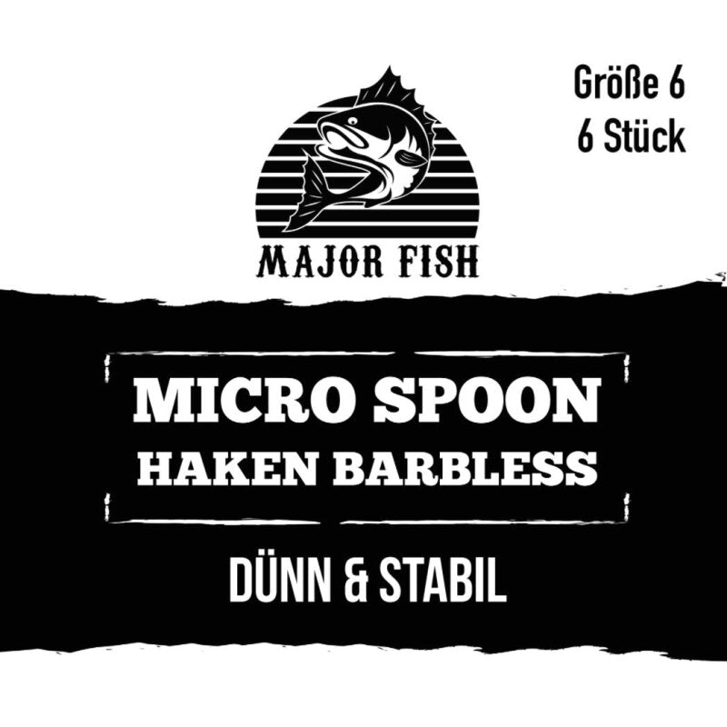 Major Fish Micro Spoon Haken Barbeless 6 Stück
