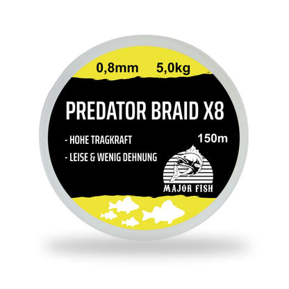 Major Fish Predator Braid 8-Fach geflochten 150m