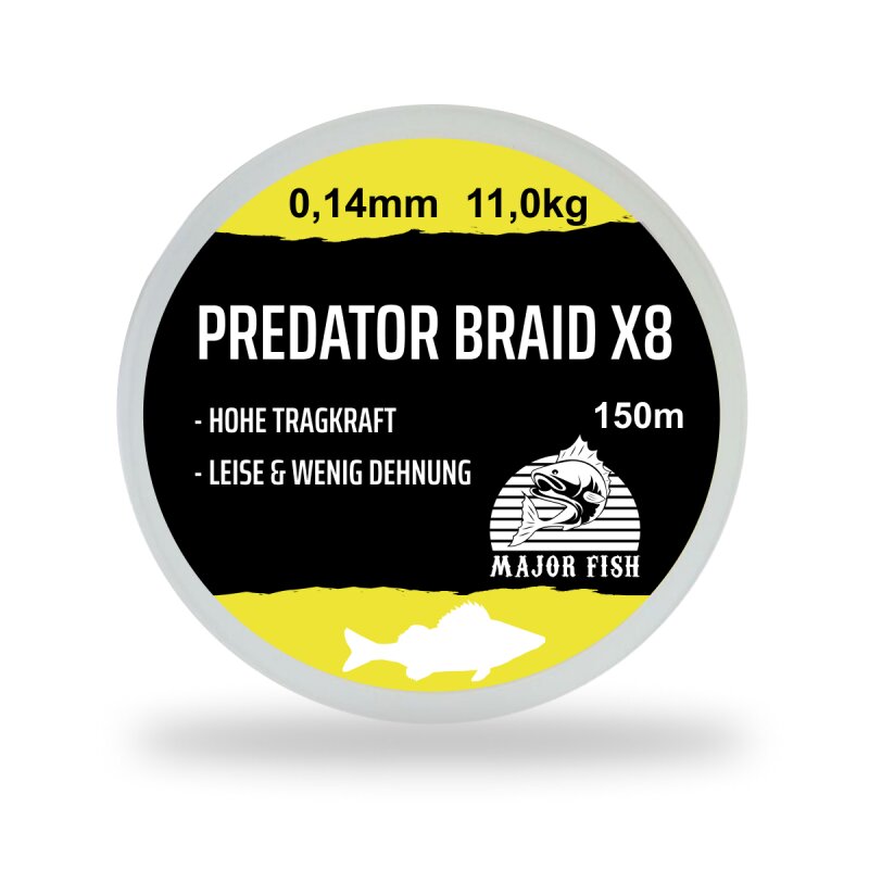 Major Fish Predator Braid 8-Fach geflochten 150m