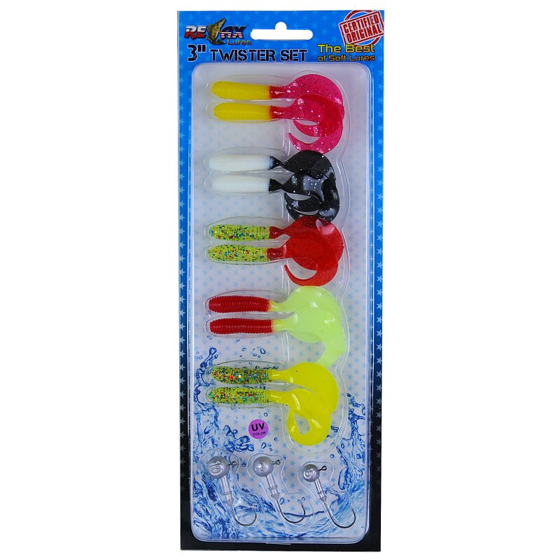 Relax Gummifische Sortiment Twister Set + Jigköpfe