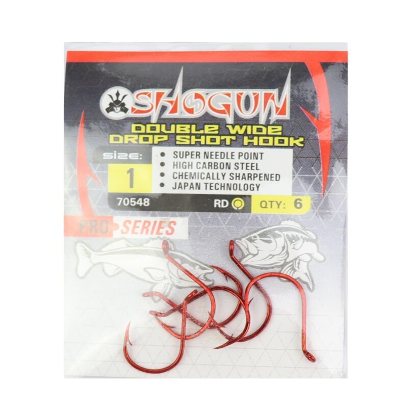 Shogun Dropshot Haken 6 Stück Rot